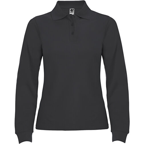 Estrella Langarm Poloshirt Für Damen , dark lead, Piqué Strick 100% Baumwolle, 220 g/m2, S, , Bild 1