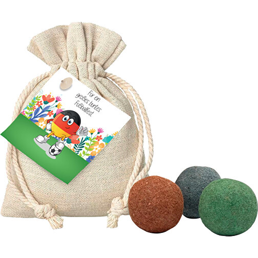 Festival de fútbol grande y colorido, 3 pelotas de semillas en una bolsa, Imagen 2