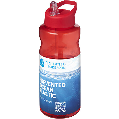 H2O Active® Eco Big Base 1L Sportflasche Mit Ausgussdeckel , rot, PCR Kunststoff, 72% PP Kunststoff, 17% SAN Kunststoff, 11% PE Kunststoff, 21,80cm (Höhe), Bild 2