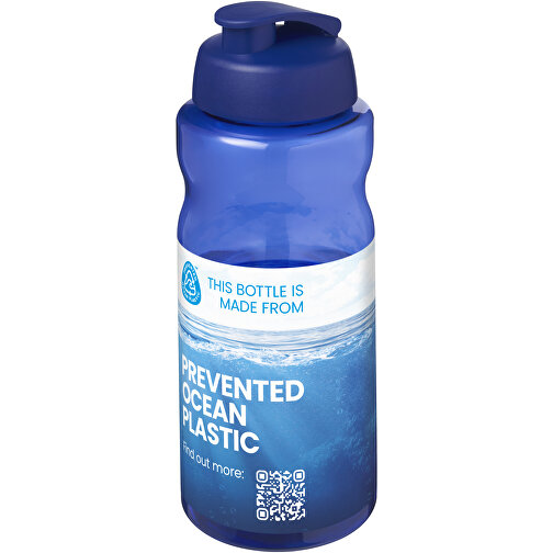 H2O Active® Eco Big Base 1L Sportflasche Mit Klappdeckel , blau, PCR Kunststoff, PP Kunststoff, 22,10cm (Höhe), Bild 2
