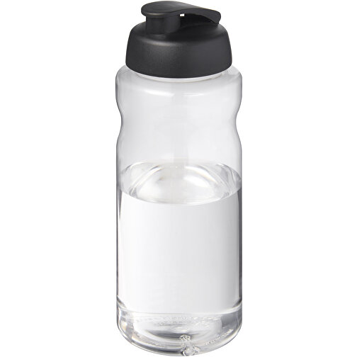 H2O Active® Big Base 1L Sportflasche Mit Klappdeckel , schwarz, PET Kunststoff, PP Kunststoff, 22,10cm (Höhe), Bild 1