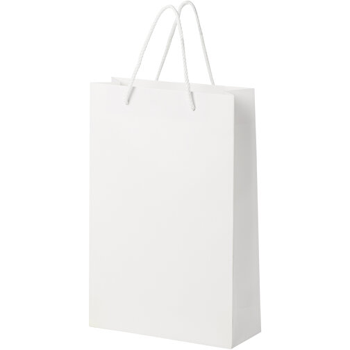 Bolsa de papel integra 170 g/m2 hecha a mano con asas de plástico, grande, Imagen 4