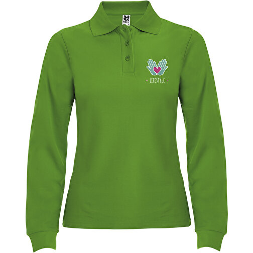 Estrella Langarm Poloshirt Für Damen , grass green, Piqué Strick 100% Baumwolle, 220 g/m2, 2XL, , Bild 2