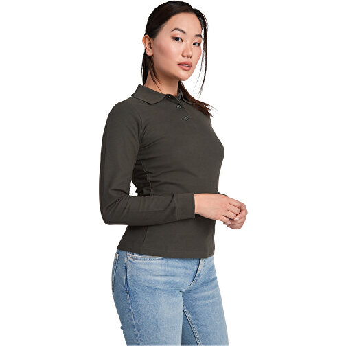 Estrella Langarm Poloshirt Für Damen , grass green, Piqué Strick 100% Baumwolle, 220 g/m2, 2XL, , Bild 5