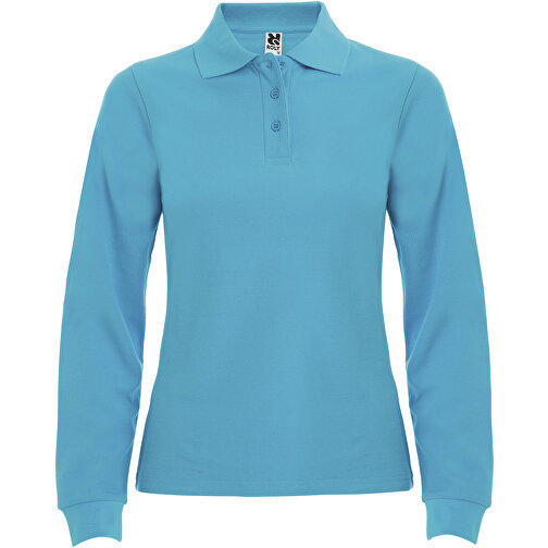 Estrella Langarm Poloshirt Für Damen , türkis, Piqué Strick 100% Baumwolle, 220 g/m2, L, , Bild 1