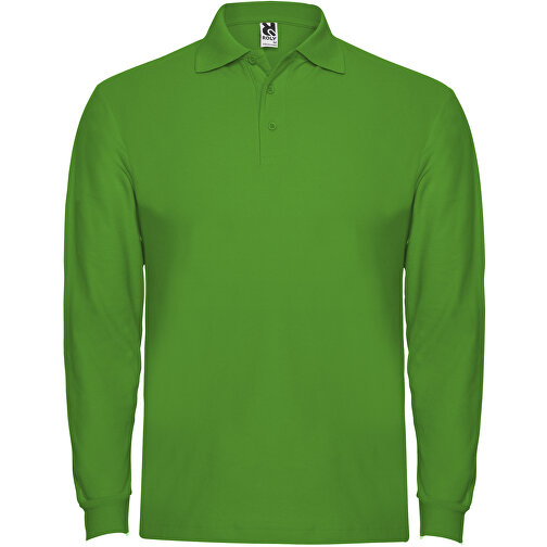 Estrella Langarm Poloshirt Für Herren , grass green, Piqué Strick 100% Baumwolle, 220 g/m2, M, , Bild 1