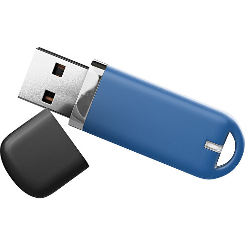 USB-Stick StylishDrive 2.0 , dunkelblau /schwarz MB , 2 GB , Gummiplastik, Kunststoff MB , 6,20cm x 0,75cm x 2,00cm (Länge x Höhe x Breite), Bild 1