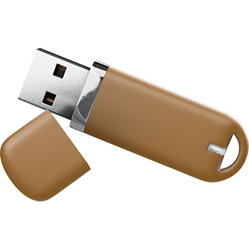 USB-Stick StylishDrive 2.0 , erdbraun MB , 1 GB , Gummiplastik, Kunststoff MB , 6,20cm x 0,75cm x 2,00cm (Länge x Höhe x Breite), Bild 1
