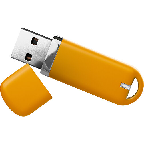 USB-Stick StylishDrive 2.0 , kürbisorange MB , 1 GB , Gummiplastik, Kunststoff MB , 6,20cm x 0,75cm x 2,00cm (Länge x Höhe x Breite), Bild 1