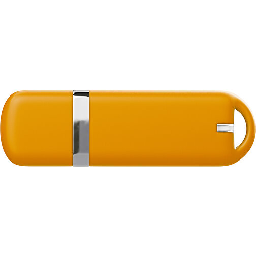 USB-Stick StylishDrive 2.0 , kürbisorange MB , 1 GB , Gummiplastik, Kunststoff MB , 6,20cm x 0,75cm x 2,00cm (Länge x Höhe x Breite), Bild 2