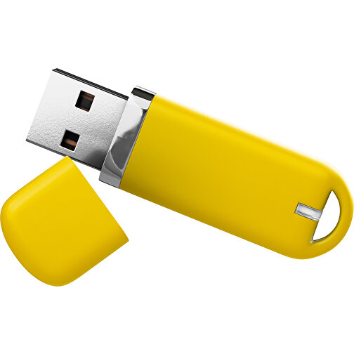 USB-Stick StylishDrive 2.0 , goldgelb MB , 1 GB , Gummiplastik, Kunststoff MB , 6,20cm x 0,75cm x 2,00cm (Länge x Höhe x Breite), Bild 1