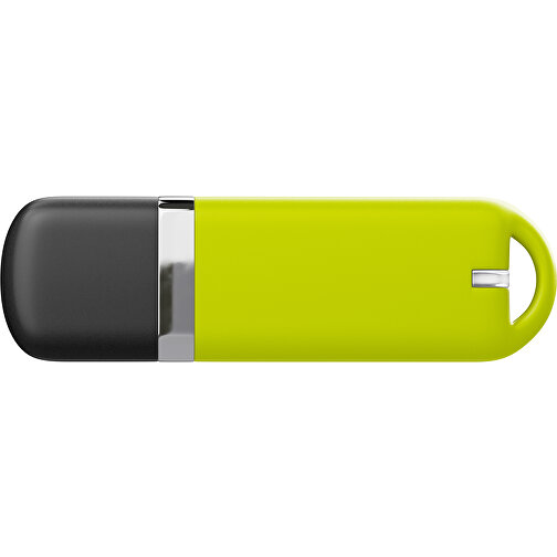 USB-Stick StylishDrive 2.0 , hellgrün /schwarz MB , 1 GB , Gummiplastik, Kunststoff MB , 6,20cm x 0,75cm x 2,00cm (Länge x Höhe x Breite), Bild 2