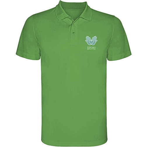 Monzha Sport Poloshirt Für Herren , green fern, Piqué Strick 100% Polyester, 150 g/m2, S, , Bild 2