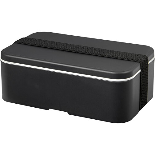 MIYO Renew Lunchbox , granitfarben / schwarz, 75% PP Kunststoff, 25% Zuckerrohr Biokunststoff, 18,00cm x 6,00cm x 11,00cm (Länge x Höhe x Breite), Bild 1