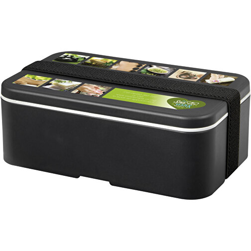 MIYO Renew Lunchbox , granitfarben / schwarz, 75% PP Kunststoff, 25% Zuckerrohr Biokunststoff, 18,00cm x 6,00cm x 11,00cm (Länge x Höhe x Breite), Bild 2