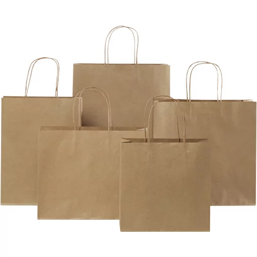Sac en papier Kraft 120 g/m2avec poignées torsadées, XL, Image 8