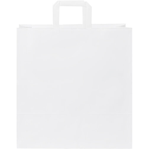 Kraftpapiertasche 80-90 G/m² Mit Flachen Griffen – XL , weiß, Kraftpapier, 34,00cm x 35,00cm x 20,00cm (Länge x Höhe x Breite), Bild 3