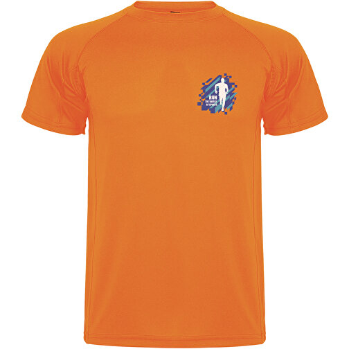 Montecarlo Sport T-Shirt Für Herren , fluor orange, Piqué Strick 100% Polyester, 150 g/m2, M, , Bild 2