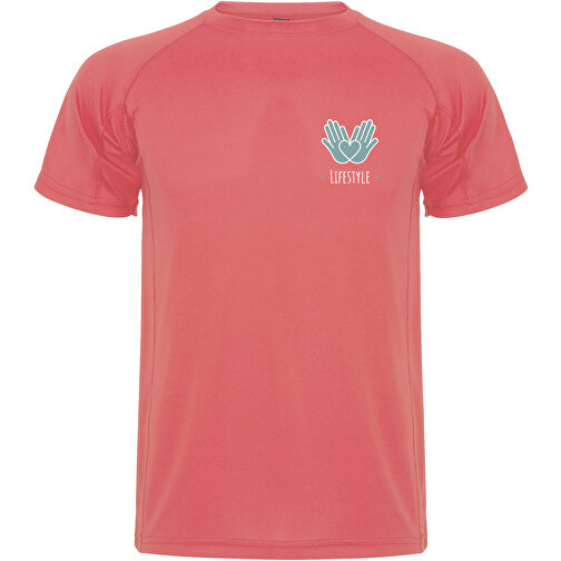 Montecarlo Sport T-Shirt Für Herren , fluor coral, Piqué Strick 100% Polyester, 150 g/m2, XL, , Bild 2