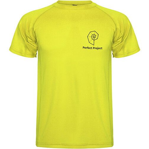 Montecarlo Sport T-Shirt Für Herren , fluor yellow, Piqué Strick 100% Polyester, 150 g/m2, M, , Bild 2