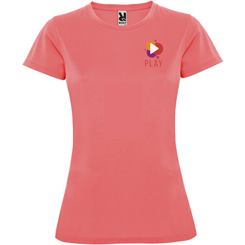 Montecarlo Sport T-Shirt Für Damen , fluor coral, Piqué Strick 100% Polyester, 150 g/m2, L, , Bild 2