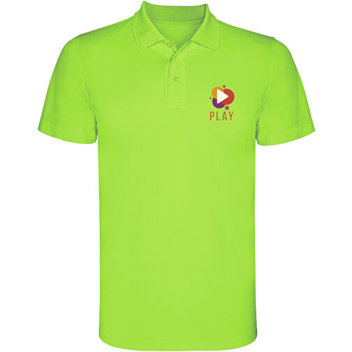 Monzha Sport Poloshirt Für Herren , lime / green lime, Piqué Strick 100% Polyester, 150 g/m2, L, , Bild 2