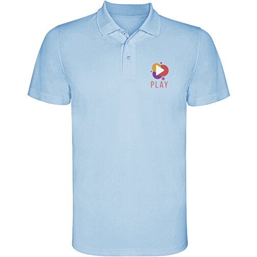 Monzha Sport Poloshirt Für Herren , himmelblau, Piqué Strick 100% Polyester, 150 g/m2, XL, , Bild 2