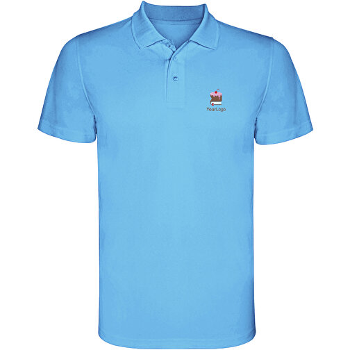Monzha Sport Poloshirt Für Kinder , türkis, Piqué Strick 100% Polyester, 150 g/m2, 8, , Bild 2