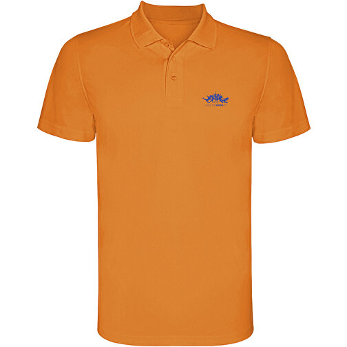 Monzha Sport Poloshirt Für Kinder , fluor orange, Piqué Strick 100% Polyester, 150 g/m2, 8, , Bild 2