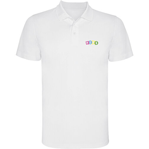 Monzha Sport Poloshirt Für Kinder , weiss, Piqué Strick 100% Polyester, 150 g/m2, 8, , Bild 2