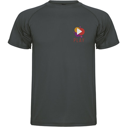 Montecarlo Sport T-Shirt Für Herren , dark lead, Piqué Strick 100% Polyester, 150 g/m2, M, , Bild 2