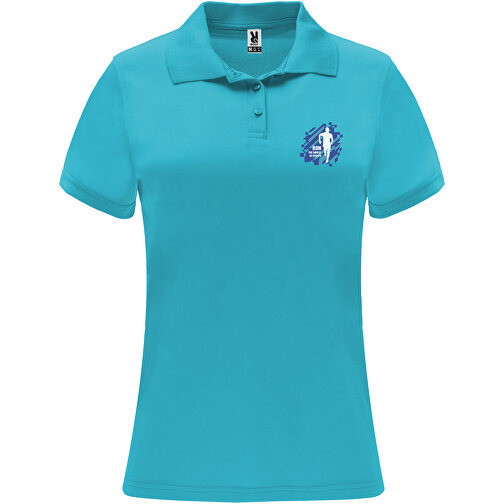 Monzha Sport Poloshirt Für Damen , türkis, Piqué Strick 100% Polyester, 150 g/m2, S, , Bild 2
