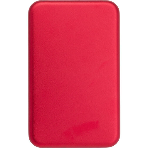 Aluminium Solar Powerbank Drew , rot, Aluminium, Metall, 12,50cm x 1,30cm x 7,80cm (Länge x Höhe x Breite), Bild 1