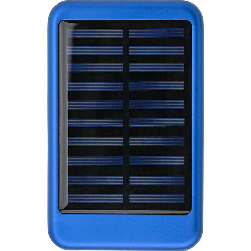 Aluminium Solar Powerbank Drew , blau, Aluminium, Metall, 12,50cm x 1,30cm x 7,80cm (Länge x Höhe x Breite), Bild 2