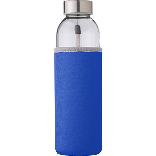 Glasflasche (500ml) Mit Einem Neoprenhülle Nika , kobaltblau, Glas, Neopren, Edelstahl 201, , Bild 1