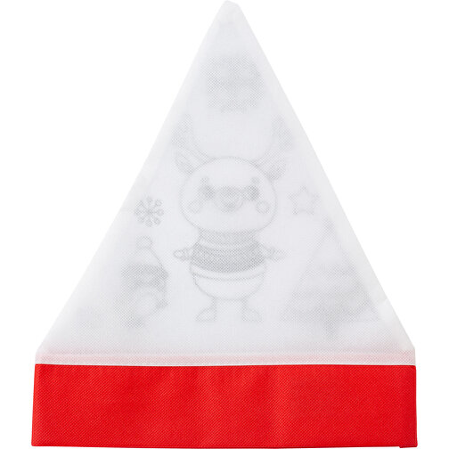 Weihnachtsmütze Aus Non-Woven (80 Gr/m²) Maryse , rot/weiß, Non-woven, 26,50cm x 0,10cm x 32,00cm (Länge x Höhe x Breite), Bild 1