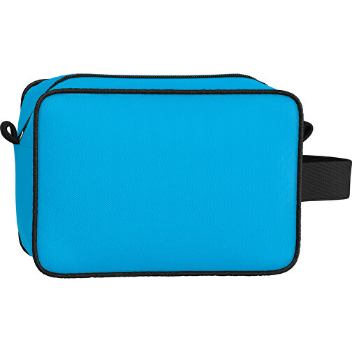 Kosmetiktasche Nova , hellblau / schwarz, Sublimation-fabric 200g - Polyester (PU), 16,00cm x 8,00cm x 23,00cm (Länge x Höhe x Breite), Bild 2