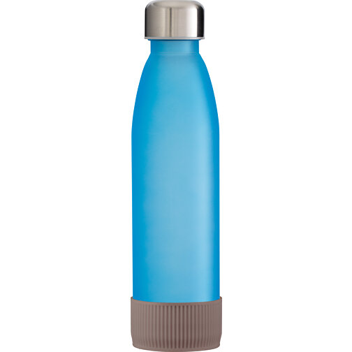 Trinkflasche RETUMBLER-TOULON GLASS , cyan / braun, Glas, Silikon, recycelter Edelstahl, recyceltes Polypropylen, 26,00cm x 6,90cm x 6,90cm (Länge x Höhe x Breite), Bild 1