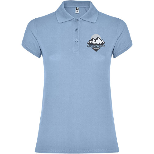 Star Poloshirt Für Damen , himmelblau, Piqué Strick 100% Baumwolle, 200 g/m2, 3XL, , Bild 2