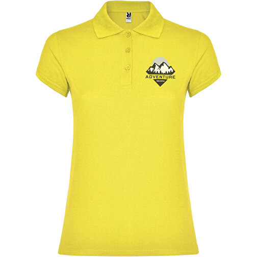 Star Poloshirt Für Damen , gelb, Piqué Strick 100% Baumwolle, 200 g/m2, S, , Bild 2