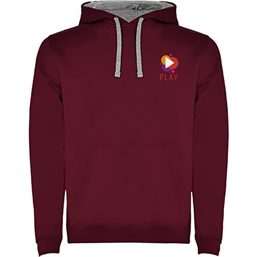 Urban Kapuzenpullover Für Herren , maroon / marl grey, Strick 50% Baumwolle, 50% Polyester, 280 g/m2, M, , Bild 2