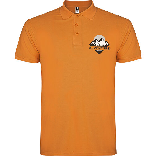 Star Poloshirt Für Herren , orange, Piqué Strick 100% Baumwolle, 200 g/m2, S, , Bild 2