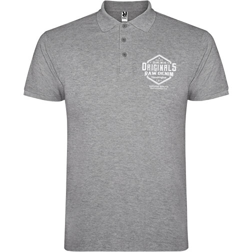 Star Poloshirt Für Herren , marl grey, Piqué Strick 100% Baumwolle, 200 g/m2, L, , Bild 2