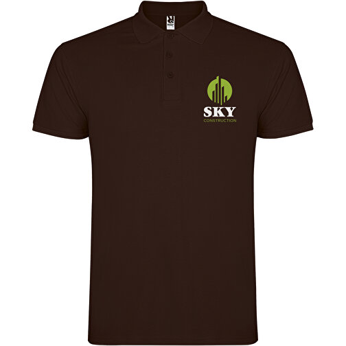 Star Poloshirt Für Herren , chocolat, Piqué Strick 100% Baumwolle, 200 g/m2, S, , Bild 2