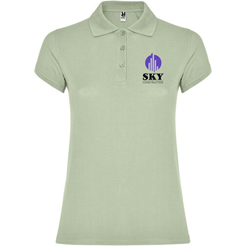 Star Poloshirt Für Damen , mist green, Piqué Strick 100% Baumwolle, 200 g/m2, XL, , Bild 2