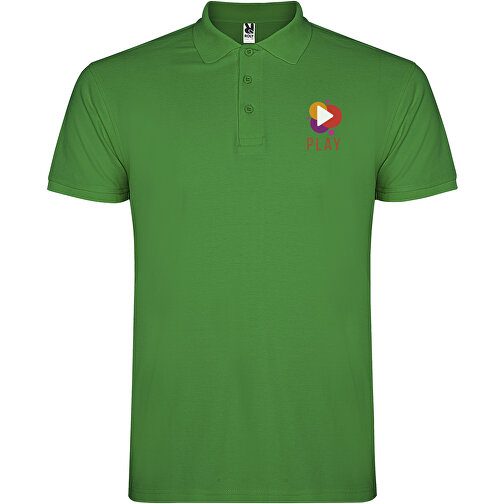 Star Poloshirt Für Kinder , tropical green, Piqué Strick 100% Baumwolle, 200 g/m2, 7/8, , Bild 2