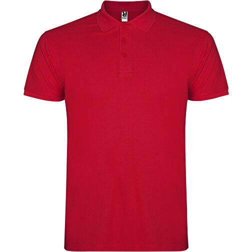 Star Poloshirt Für Kinder , rot, Piqué Strick 100% Baumwolle, 200 g/m2, 11/12, , Bild 1