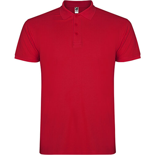 Star Poloshirt Für Kinder , rot, Piqué Strick 100% Baumwolle, 200 g/m2, 7/8, , Bild 1