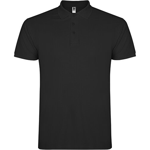 Star Poloshirt Für Kinder , schwarz, Piqué Strick 100% Baumwolle, 200 g/m2, 3/4, , Bild 1