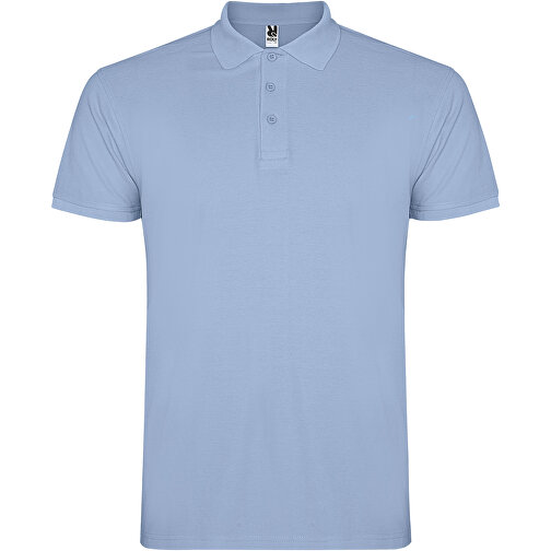 Star Poloshirt Für Kinder , himmelblau, Piqué Strick 100% Baumwolle, 200 g/m2, 9/10, , Bild 1